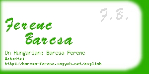 ferenc barcsa business card